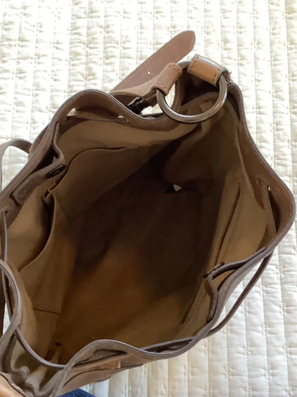 Frye Patchwork Leather Cognac Hobo Bag